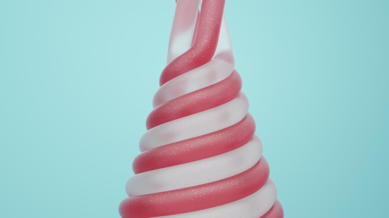 3D бесконечная анимация рождественских желейных конфет. Циклический бесшовный моушн-дизайн. Приятная анимация