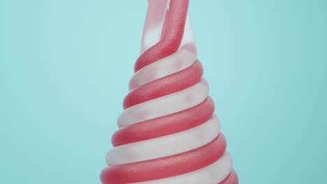 3d endless animation of christmas candy jelly. cyclic seamless motion design. satisfying animation.