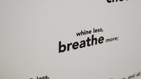 whine less, breathe more quote