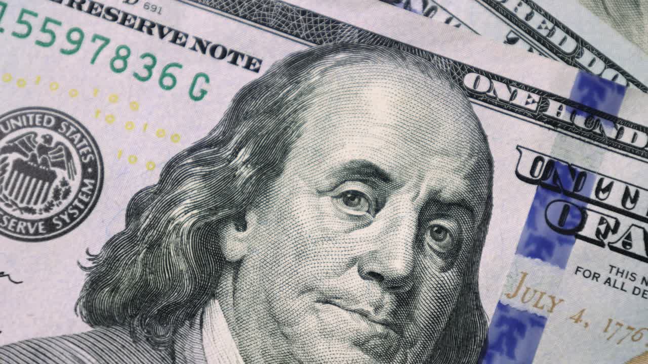 미국 달러 (usd), 지폐, 종이 돈, 지폐, 100 달러, 환율, 통화.