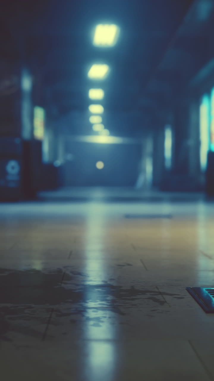 Dark and Moody Corridor at Night
