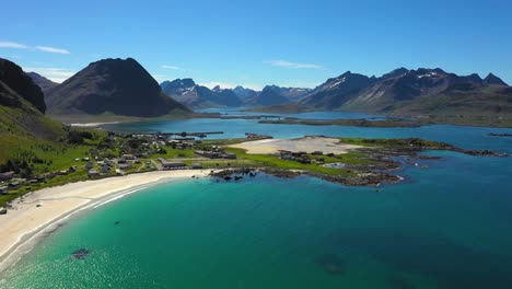 Strand-Die-Lofoten-Inseln-Sind-Ein-Archipel-In-Der-Grafschaft-Nordland,-Norwegen.