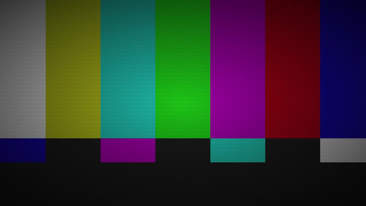Television Test Pattern with Glitch and Signal Interference