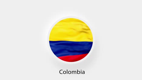 colombia circular flag loop. animated national flag of colombia. realistic colombia flag waving. 4k video