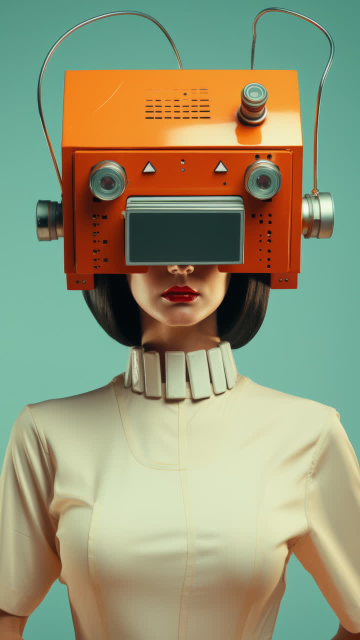 muñecas estatuas femeninas de porcelana con altavoces de audio y auriculares hechos con ai