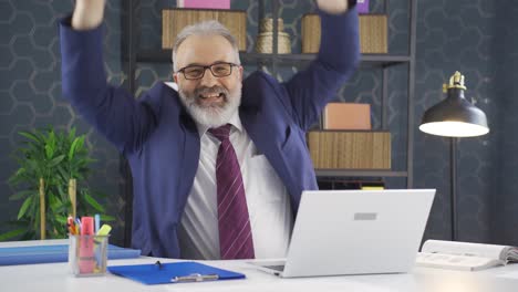 portrait of joyful businessman.