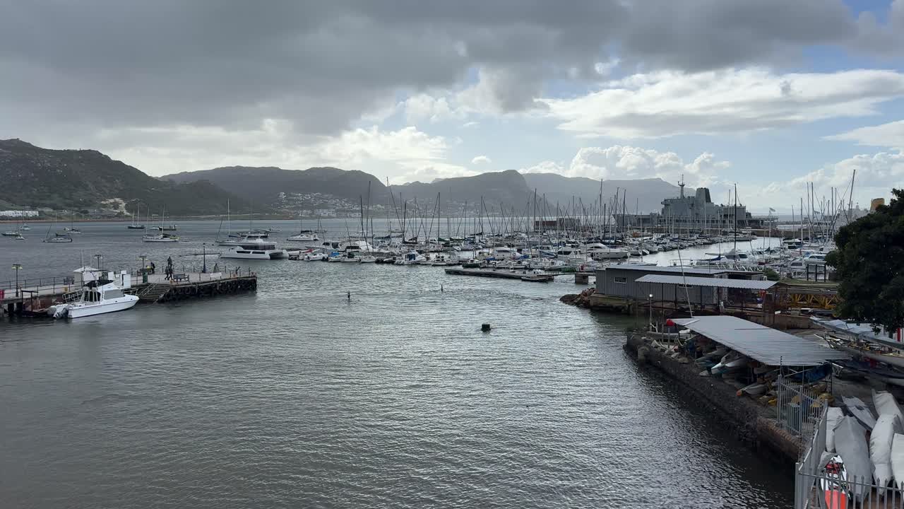 Views of Simonstown harbour on a winter’s day in Cape Town.