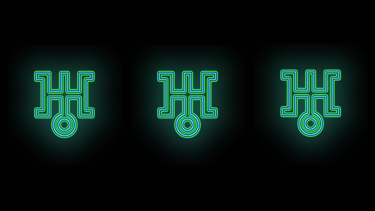 японская иконка с неоновым светом