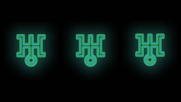 Japan icon pattern with neon led light
