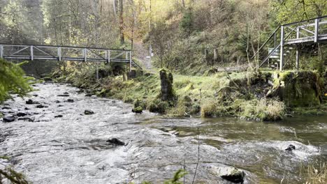 confluence of the rivers haslach and gutach resulting in the river wutach in the black forest in southern germany