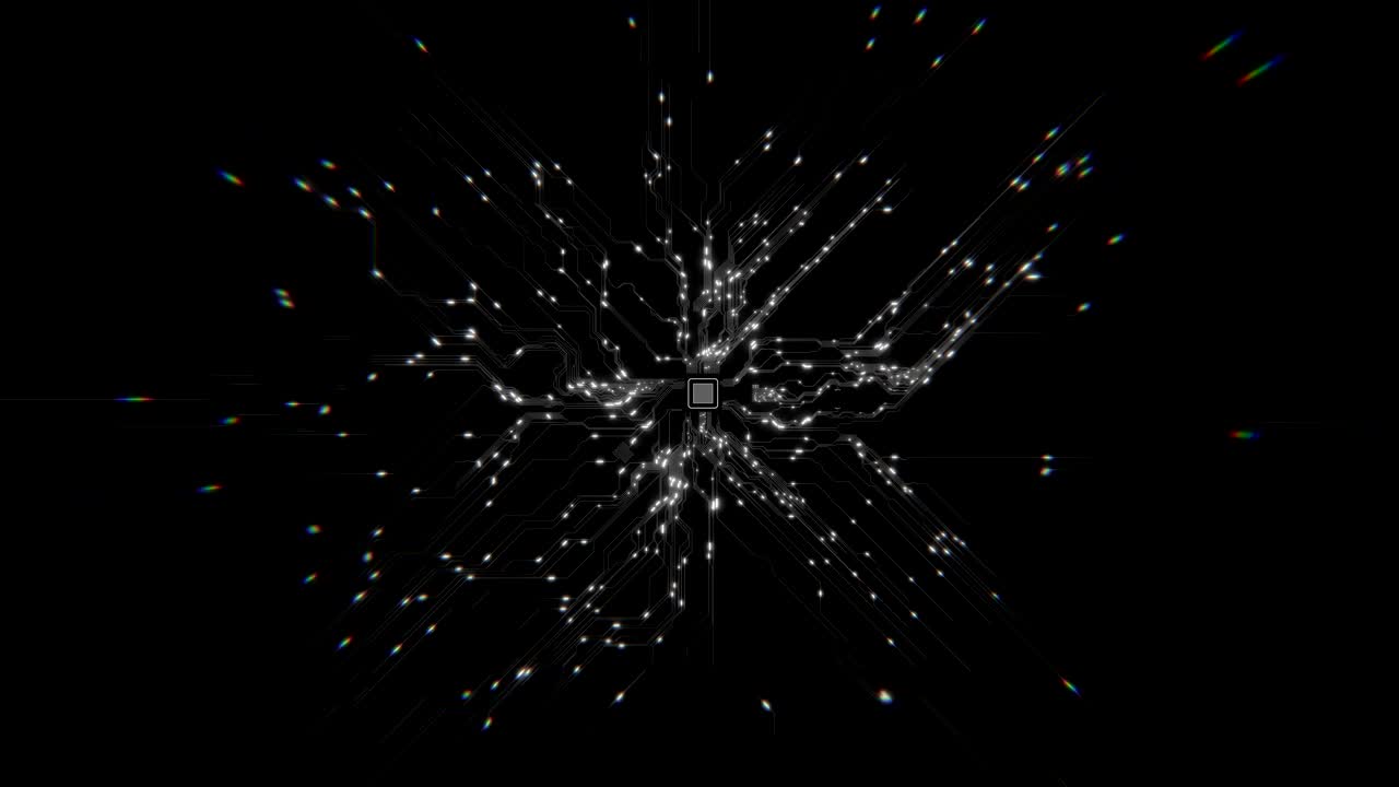 추상적인 메인보드 회로의 루핑 애니메이션