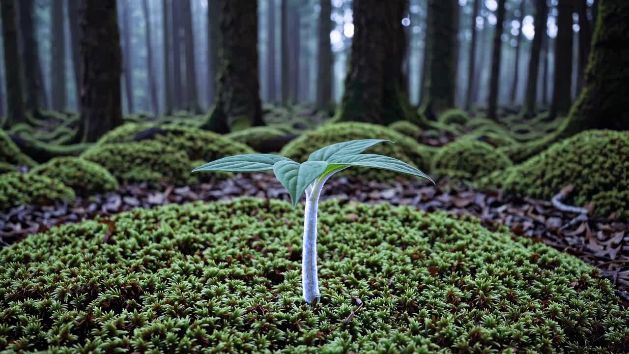 Sprout in a Misty Forest