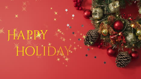 animación de felicitaciones de navidad texto sobre decoraciones de navidad