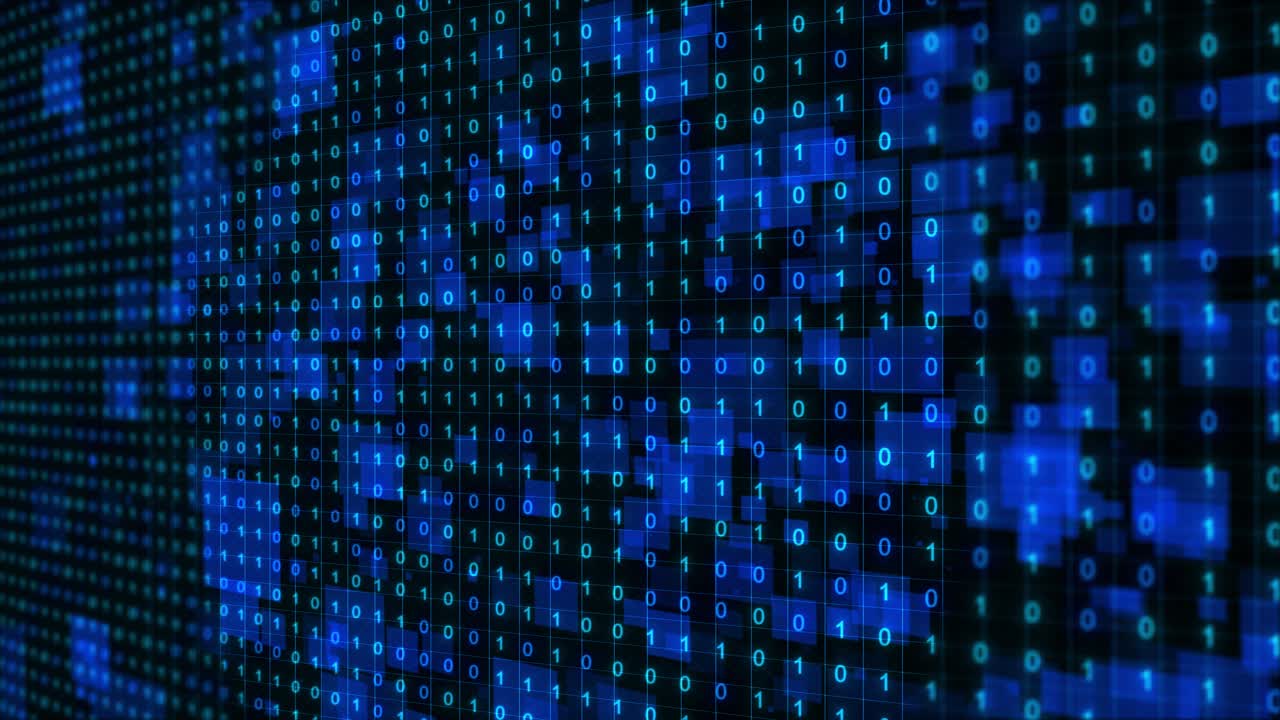 Futuristic digital hitech data flow cyber cyberspace moving particles security database matrix