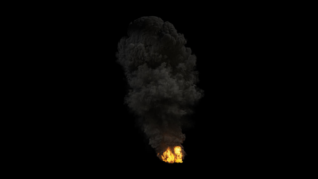 explosión de fuego y humo