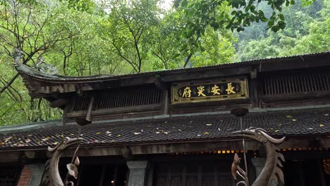 traditional asian temple in a forest