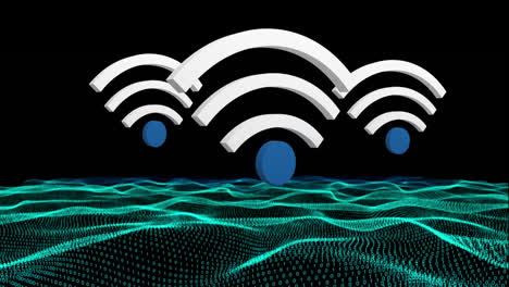 wifi symbol and a land graph