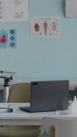 medical office with laptop