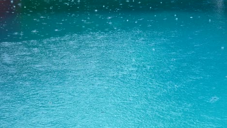 rain dropping in the pool