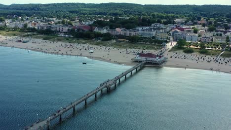 Aerial-view-of-a-beach-at-Baltic-resort