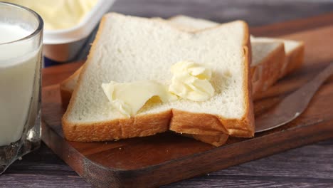 butter on sliced bread