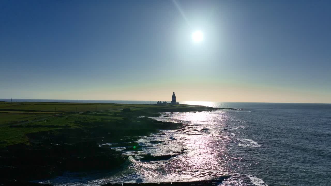 Fyrar Irland Hook Head Waxford tidig morgon en lugn vinterdag