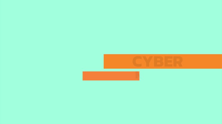 Modern Cyber Monday text with stripes on blue gradient