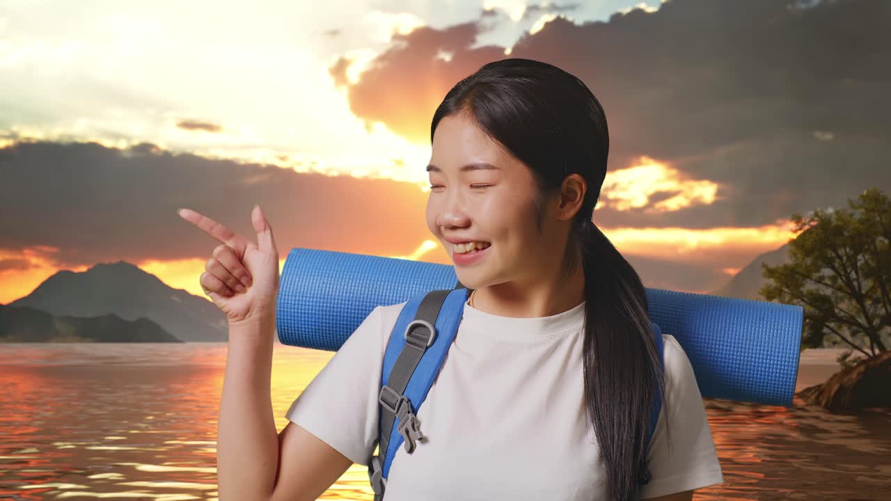 해가 지면 산책 하는 여자