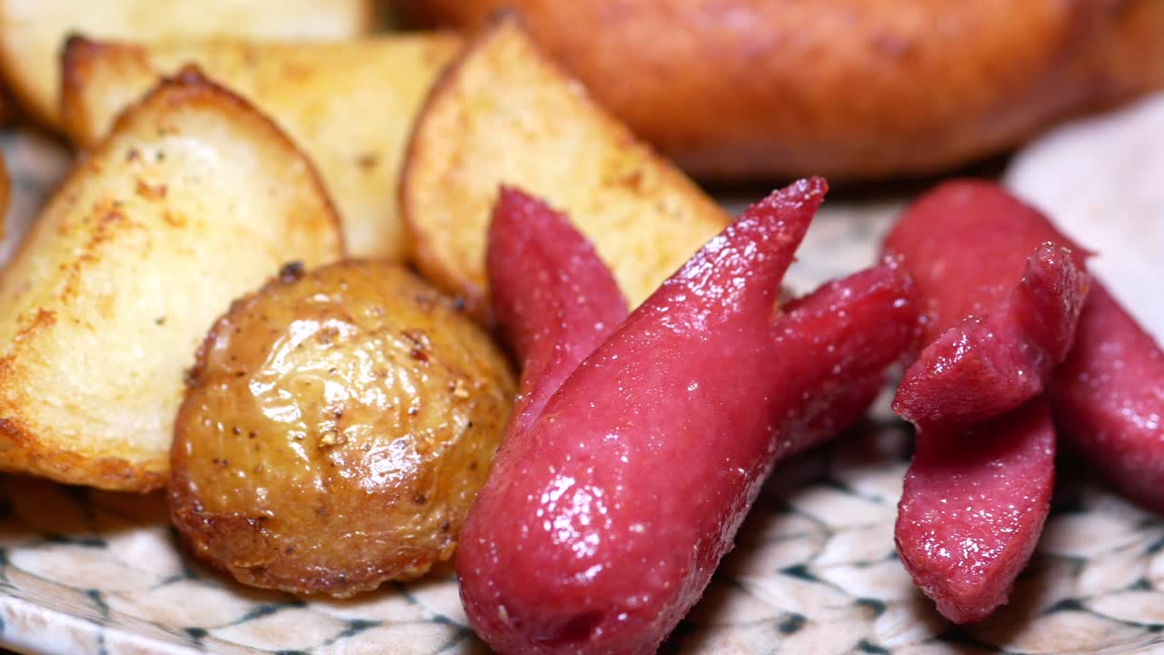 Fried Potatoes and Sausage Breakfast Dish