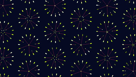 symmetrical circles colorful yellow and red pattern on dark background