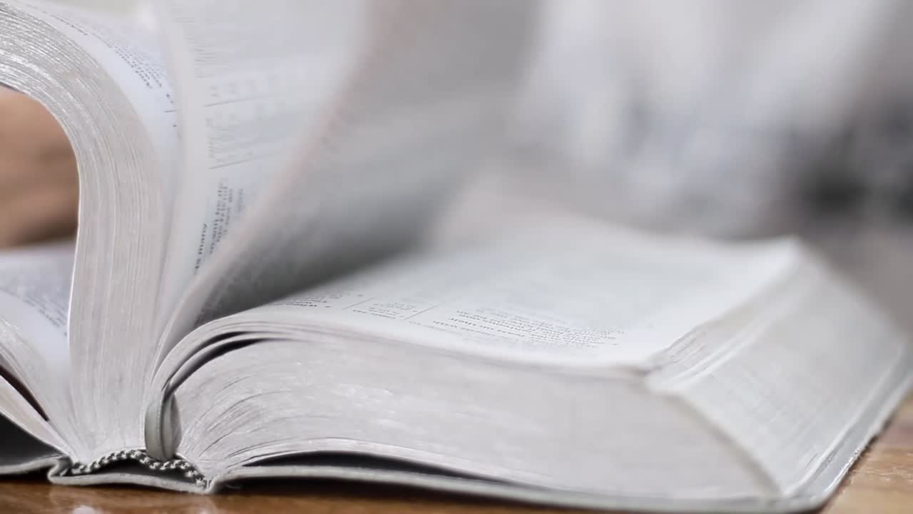 priant dieu avec la bible sur fond blanc avec des gens stock vidéo stock footage