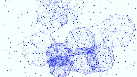 líneas azules conectadas en esferas geométricas sin fisuras en degradado blanco