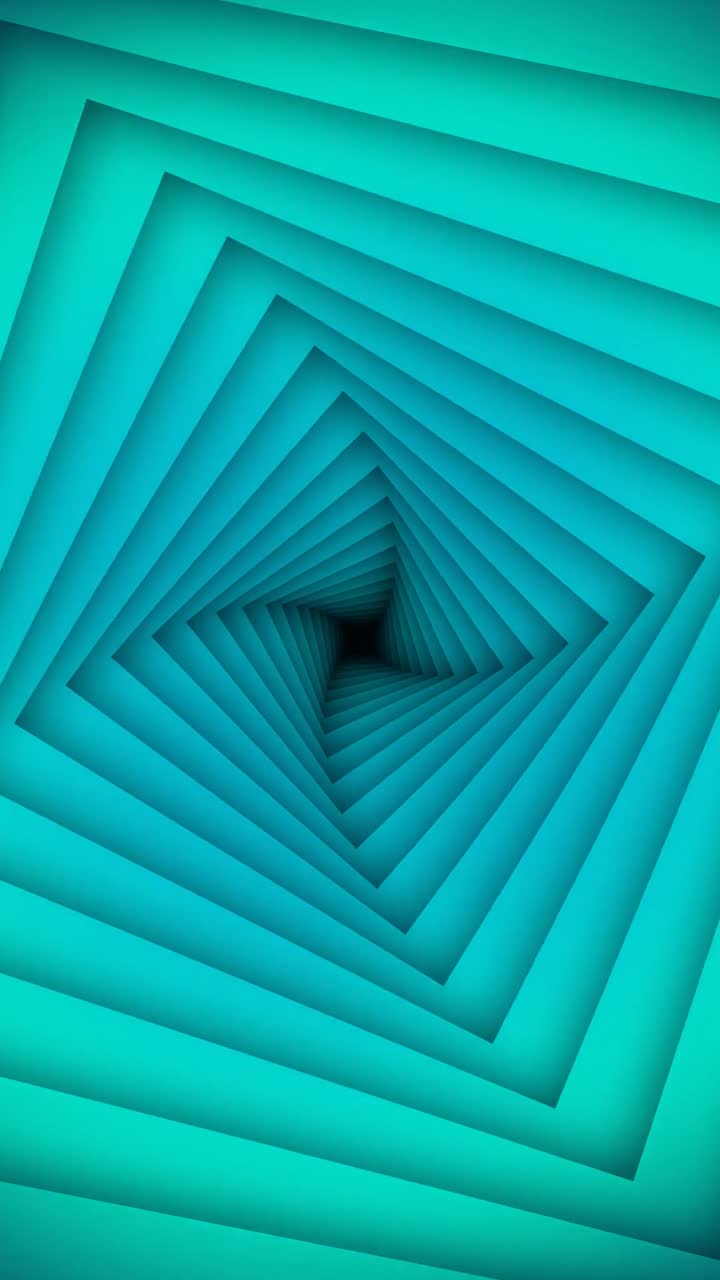 Abstract Teal Geometric Tunnel Illusion