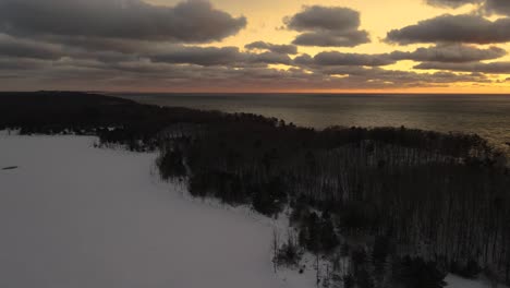 snow covered shores