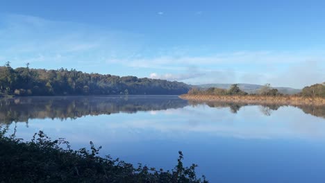 Winterschatten-Am-Frühen-Morgen-Und-Stilles-Wasser-Auf-Dem-Fluss-Suir,-Irland