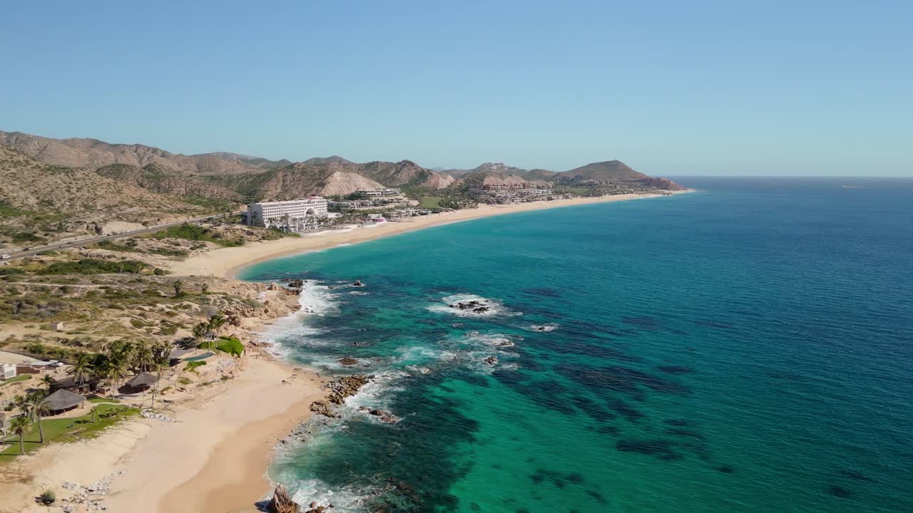 Aerial View of a Beautiful Beach in Cabo San Lucas, Mexico