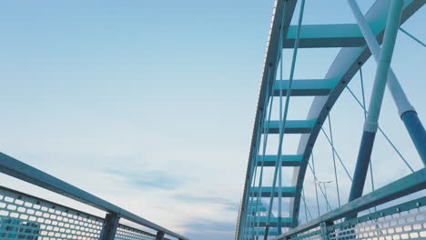 modern bridge structure under blue sky