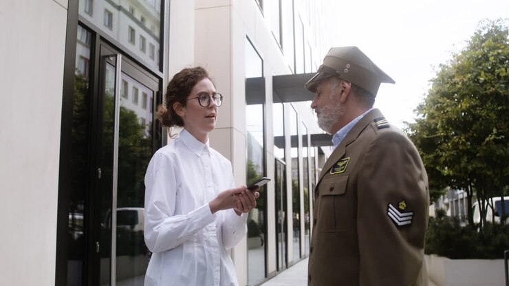 Man and woman having a conversation