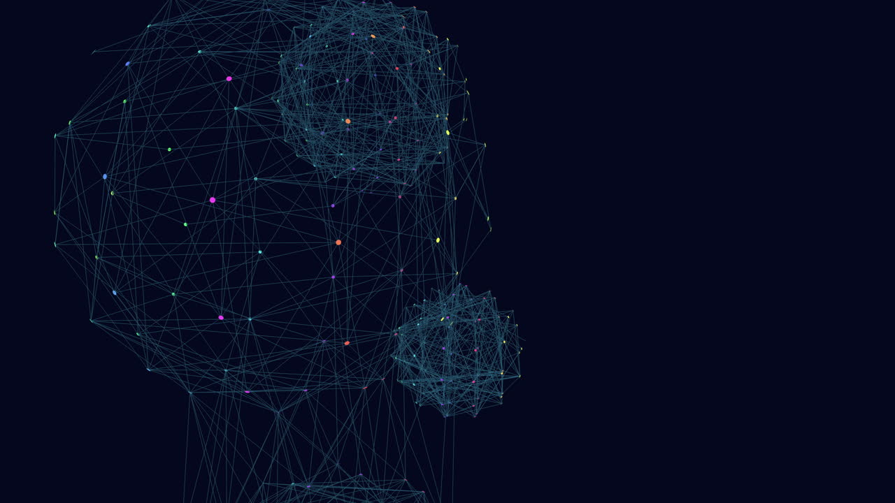 Interconnected lines and dots mapping a complex network