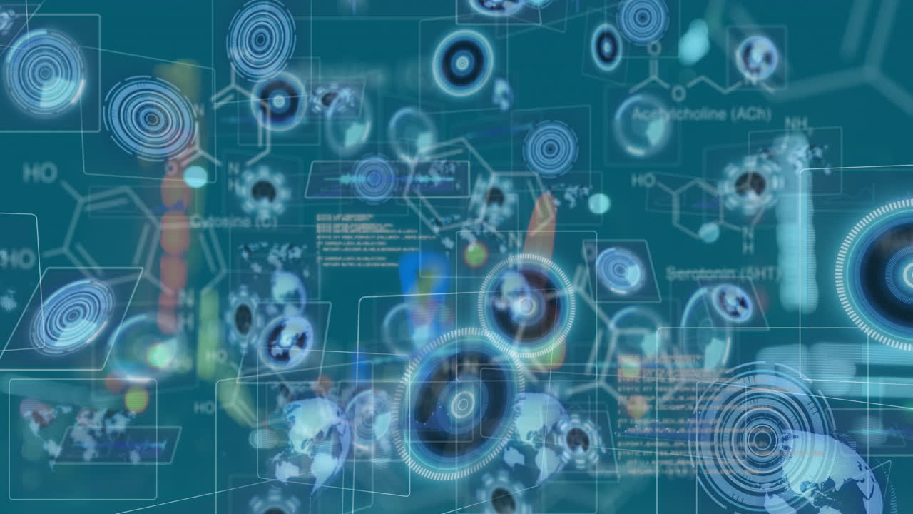 animación de formas y procesamiento de datos sobre la carretera
