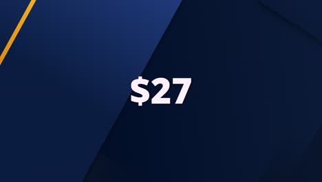 flat design animation showing a digital price of $27. designed for marketing videos, online stores, or sales promos