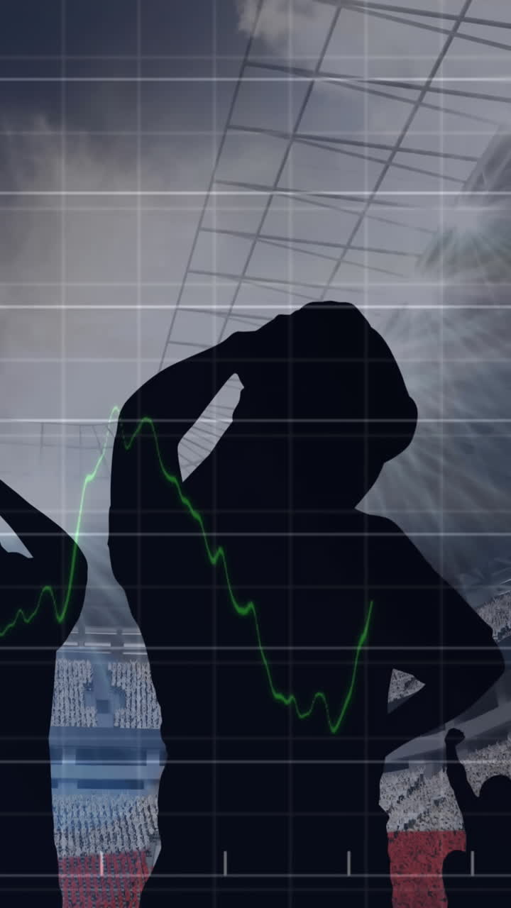 animación de gráficos y procesamiento de datos sobre los aficionados deportivos en el estadio