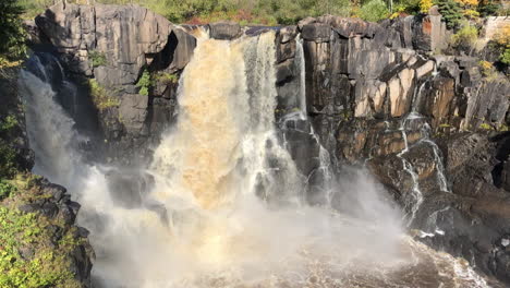 high falls waterfall on border of minnesota and ontario canada