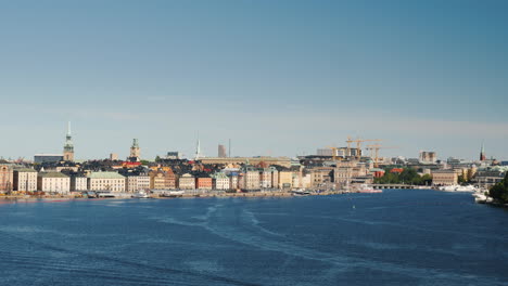 Panorama-Of-The-City-Of-Stockholm-A-Clear-Sunny-Day-In-The-Capital-Of-Sweden-4k-Video