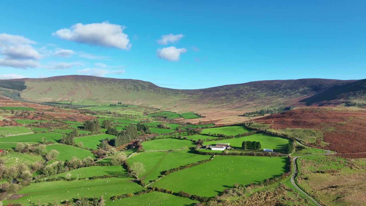 epic Ireland farm and mountains in winter Comeragh Mountains Waterford fertile lands