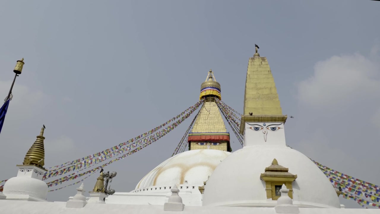 Stupa nel tempio delle scimmie a Kathmandu, Nepal.