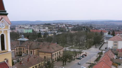 drone footage from a church in mor, hungary drone flies back