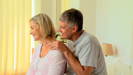 man giving his wife a massage