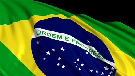 bandera brasileña en cámara lenta. la bandera se desarrolla suavemente en el viento