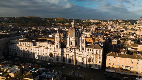 Aerial-Pullback-Reveals-Piazza-Navona.-Rome,-Italy